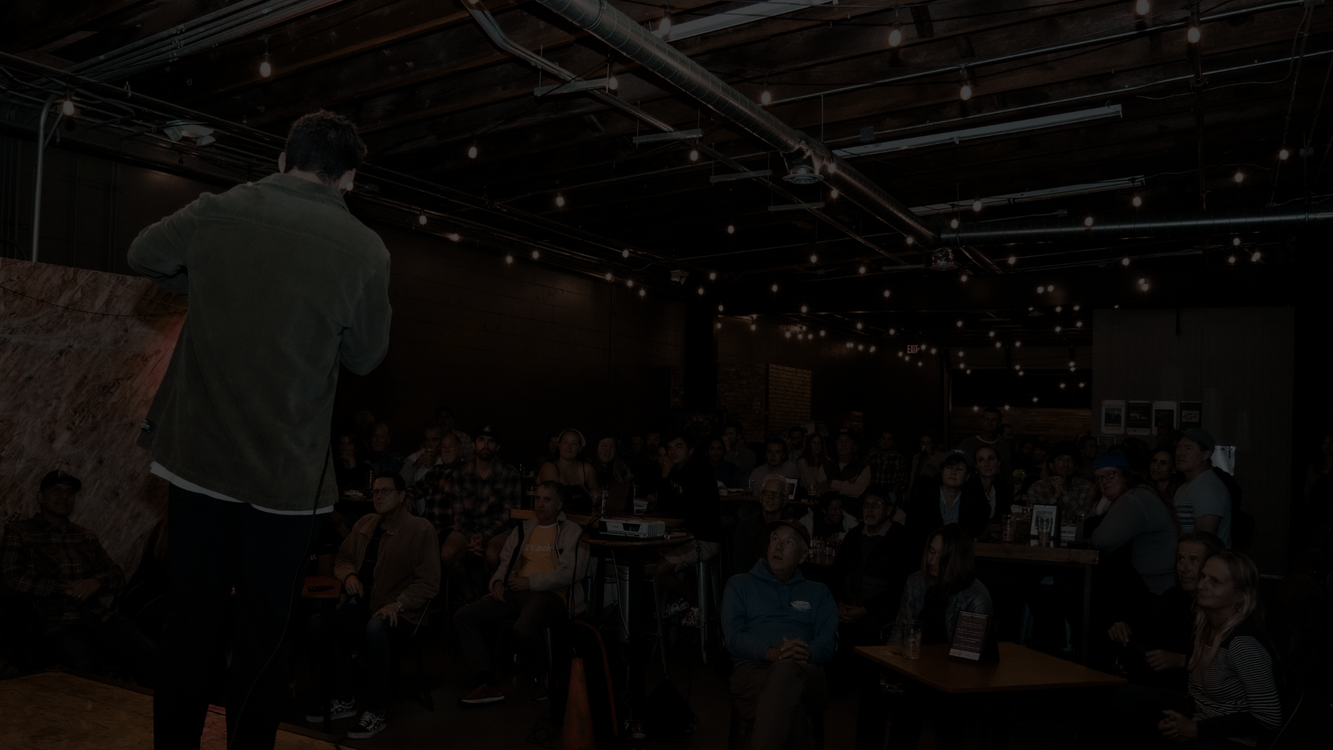 Film maker David Clark Jr. talking to a crowd